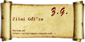 Zilai Géza névjegykártya