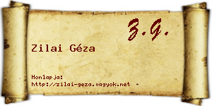 Zilai Géza névjegykártya